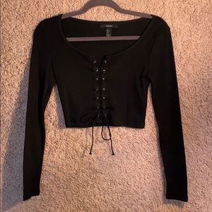 Lace Up Crop Top